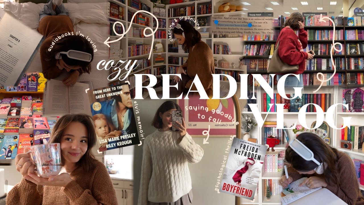 cozy reading vlog 🧦🍁🧸🌰 in my audiobook era, prep for the holidays, self care + more!