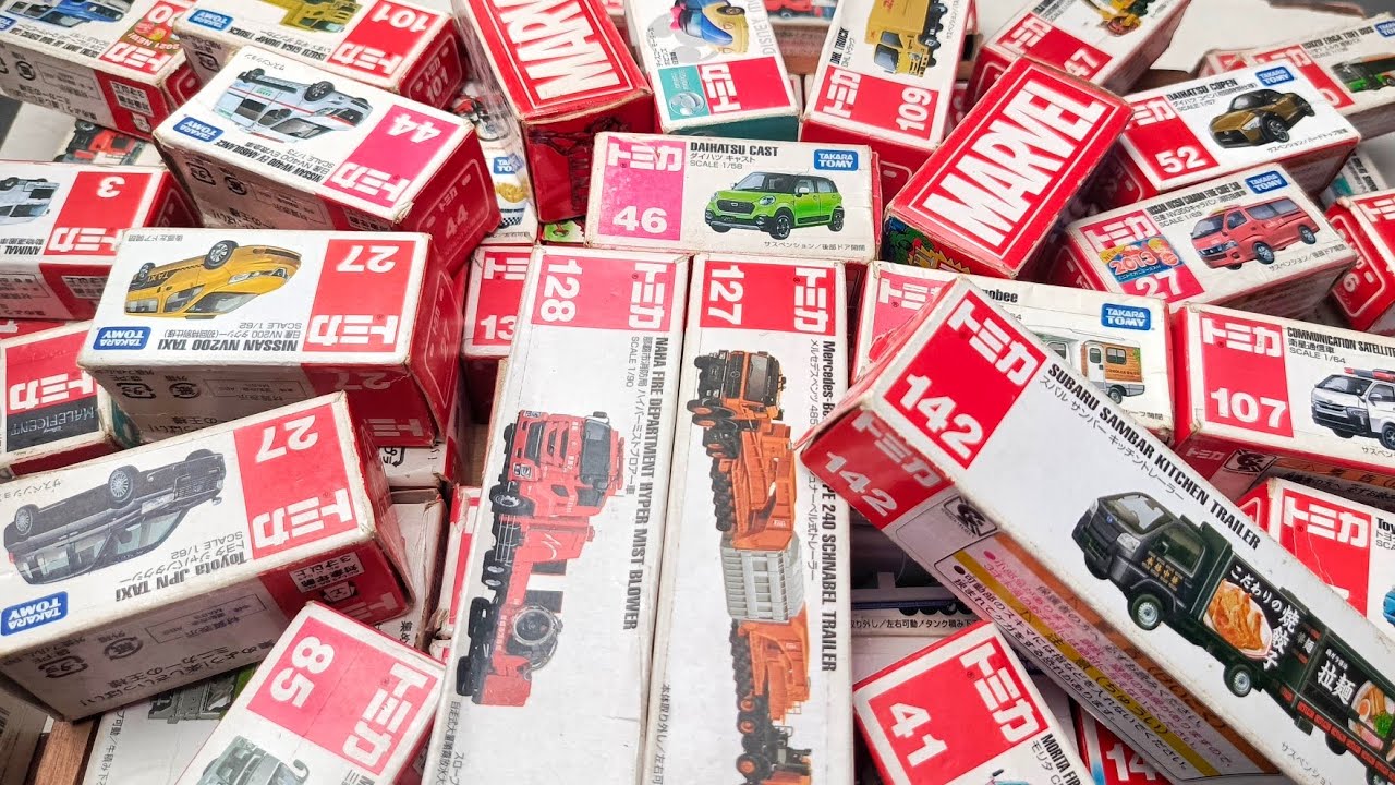【トミカ】ミニカー大集合! Vo9 遊んだトミカを箱に入れて並べてみました。
