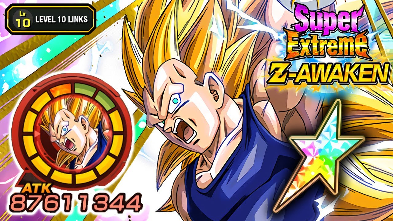 100% SUPER EZA STR SSJ3 VEGETA LEVEL 10 LINKS... Dragon Ball Z Dokkan Battle