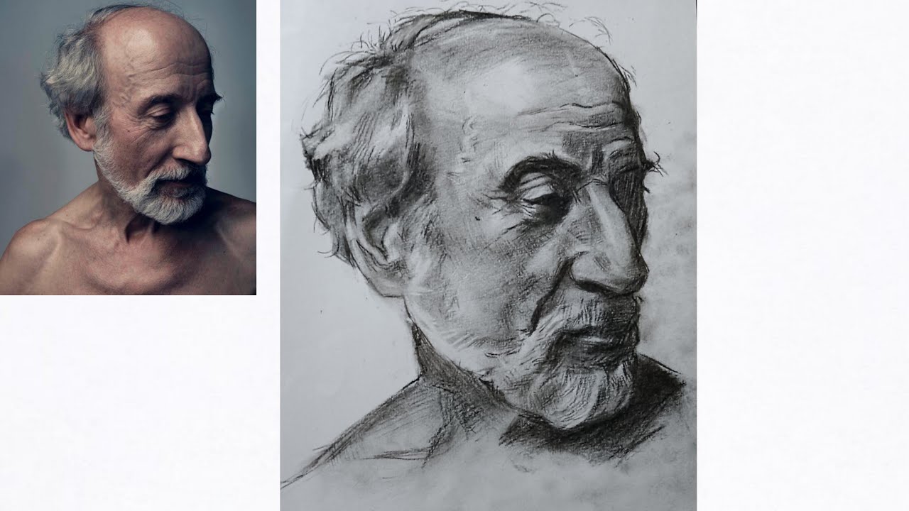 how to draw ||charcoal portrait practice
