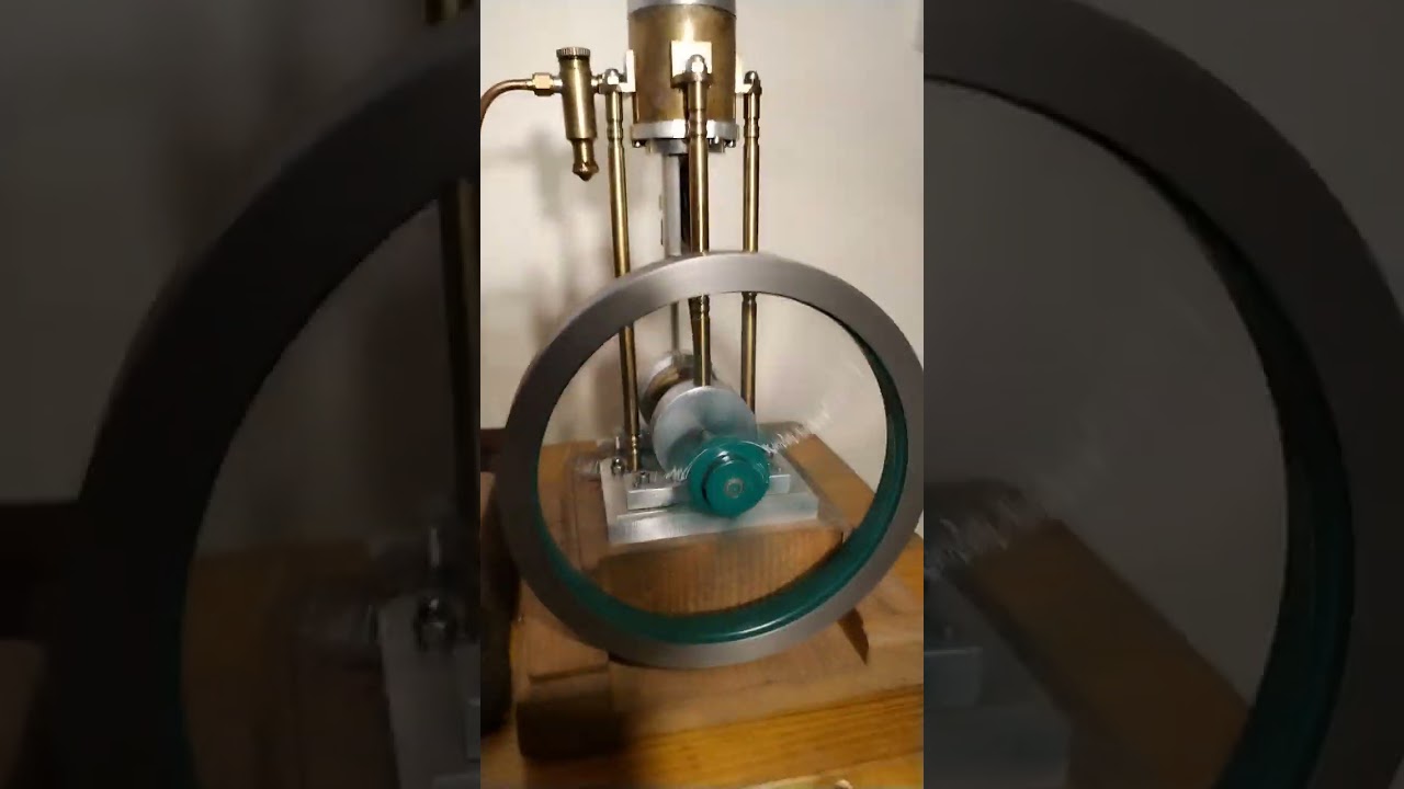 Steam boiler and engine on a steam test run.