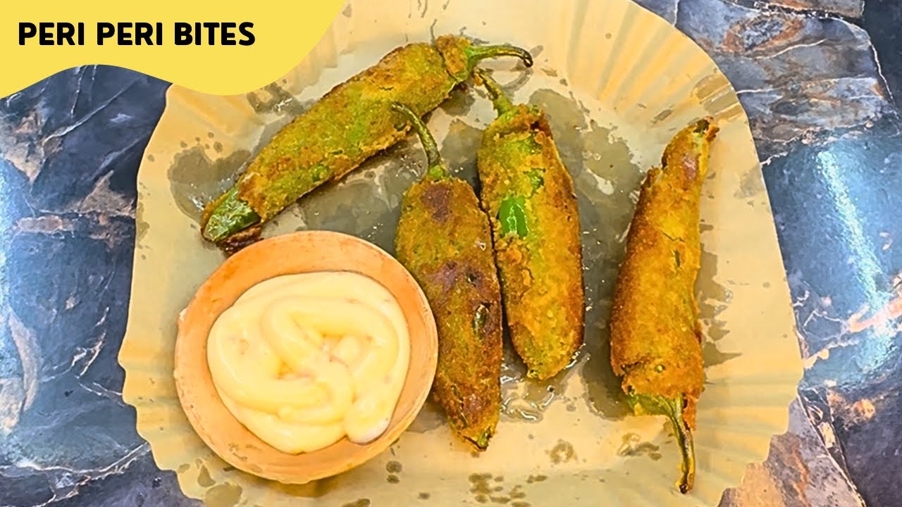 Peri Peri Bites | Chicken Corns Chilli Bites | Stuffed Fry Chilies 