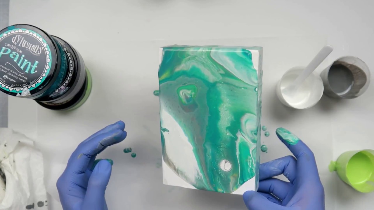 Dirty acrylic pour | Dylusions paint a pouring medium