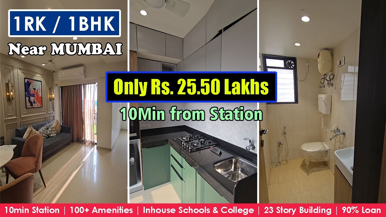 1RK Flat Near Mumbai | Budget Property Near Station (10 Min) | 100+ Amenities | Best Investment Deal