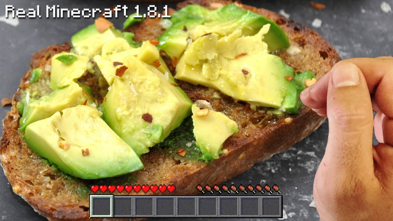 Real Life Minecraft Cooking - TOASTED AVOCADO