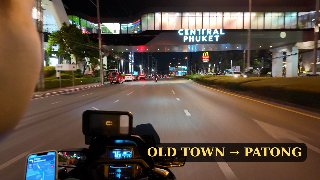 Phuket Old Town to Patong by Grab Motorbike | Thailand 4K Ride 🇹🇭