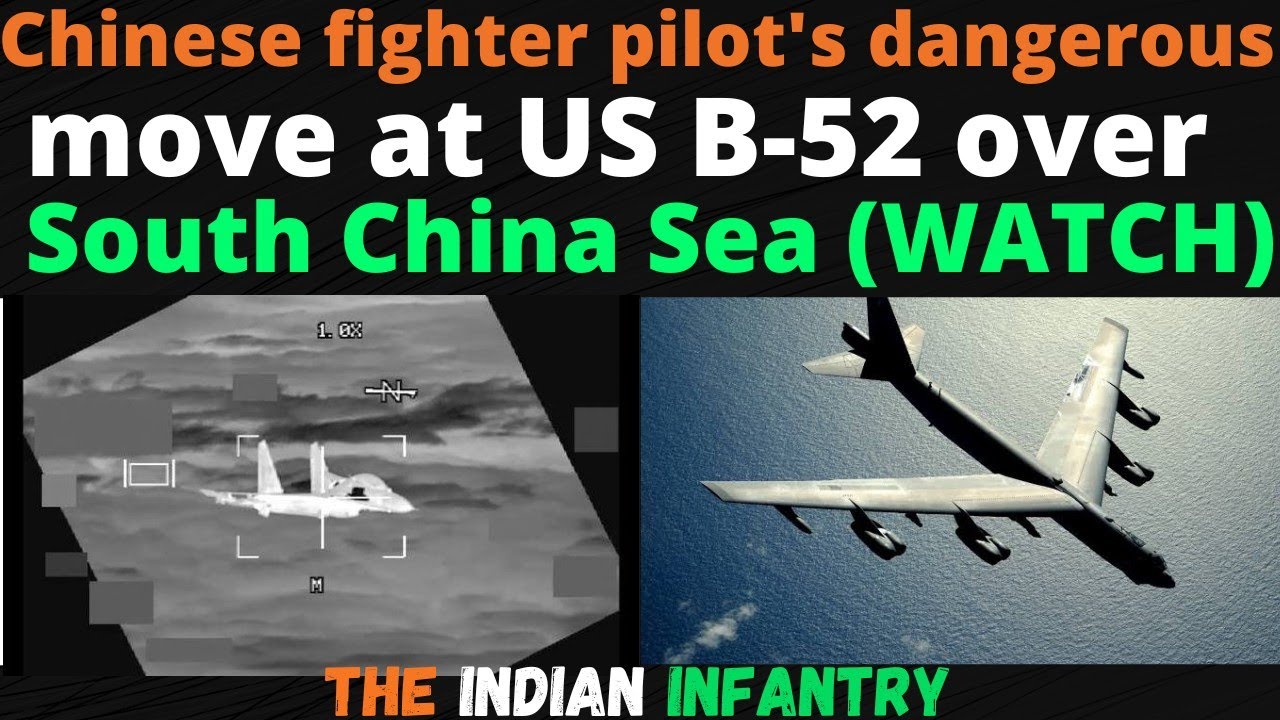 Chinese fighter pilot's dangerous move at US B-52 over South China Sea (WATCH)