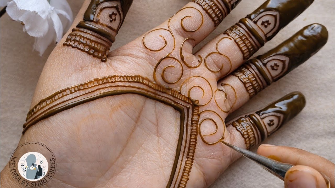 Easy Dome style mehndi full tutorial || front hand mehndi || mehndibyshiri || #mehndi #engagement 