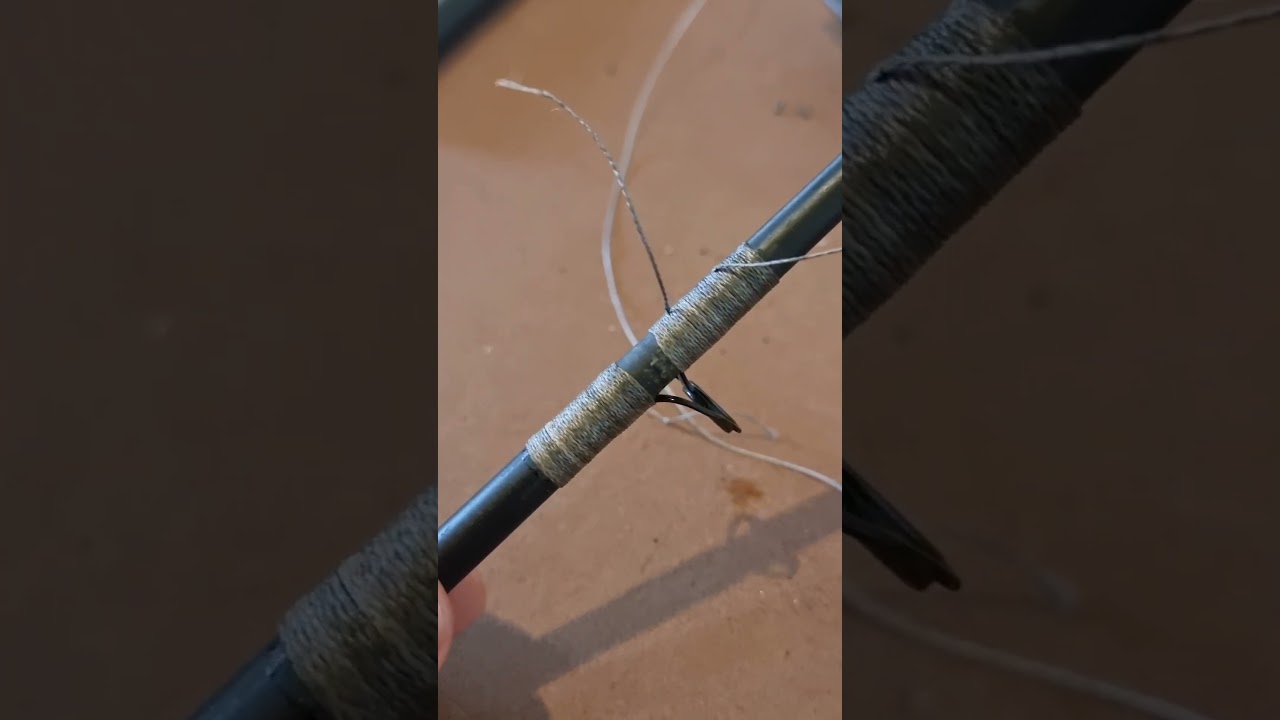Substituindo passador em vara de carretilha #wood #pesca #varadecarretilha #varadepescar #carretilha
