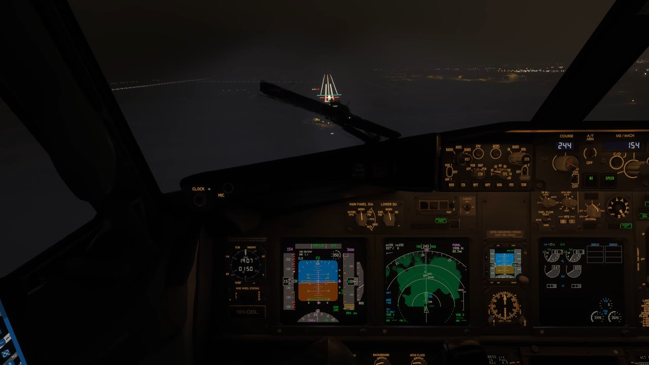 MSFS2024 Rainy arrival into Barcelona B737-800