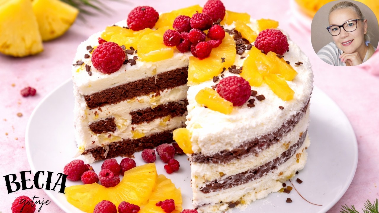 Tort z bitą śmietaną i ananasem. Niebo w gębie. Krok po kroku. Becia gotuje - poleca. 🎂🎂🎂