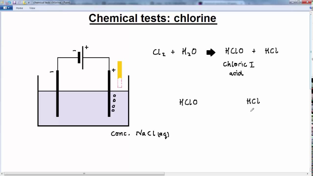 GCSE CHEMISTRY - CHEMICAL TESTS  -  LESSON 10 -  test for chlorine