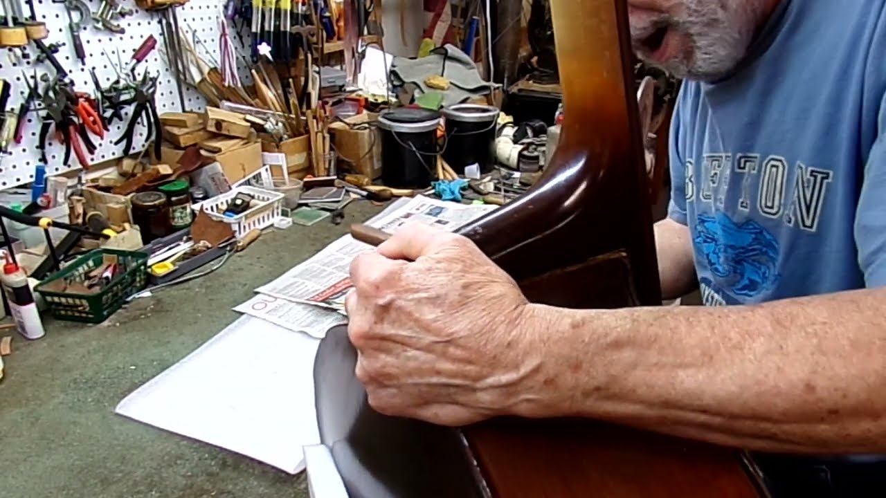 Bad repair of an upright bass neck