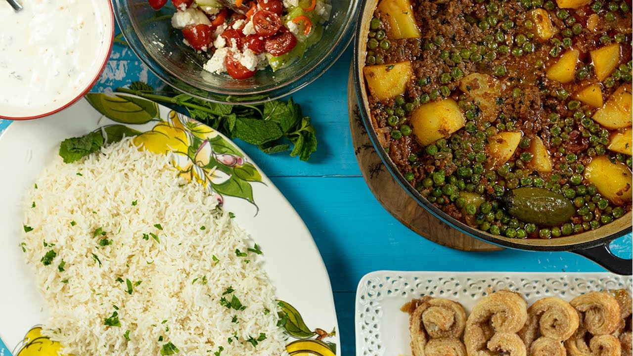 A Delicious Meal Plus Dessert in 60 MInutes! 5 Recipes: Beef & Potato Stew, Rice, Salad, Sauce & Des