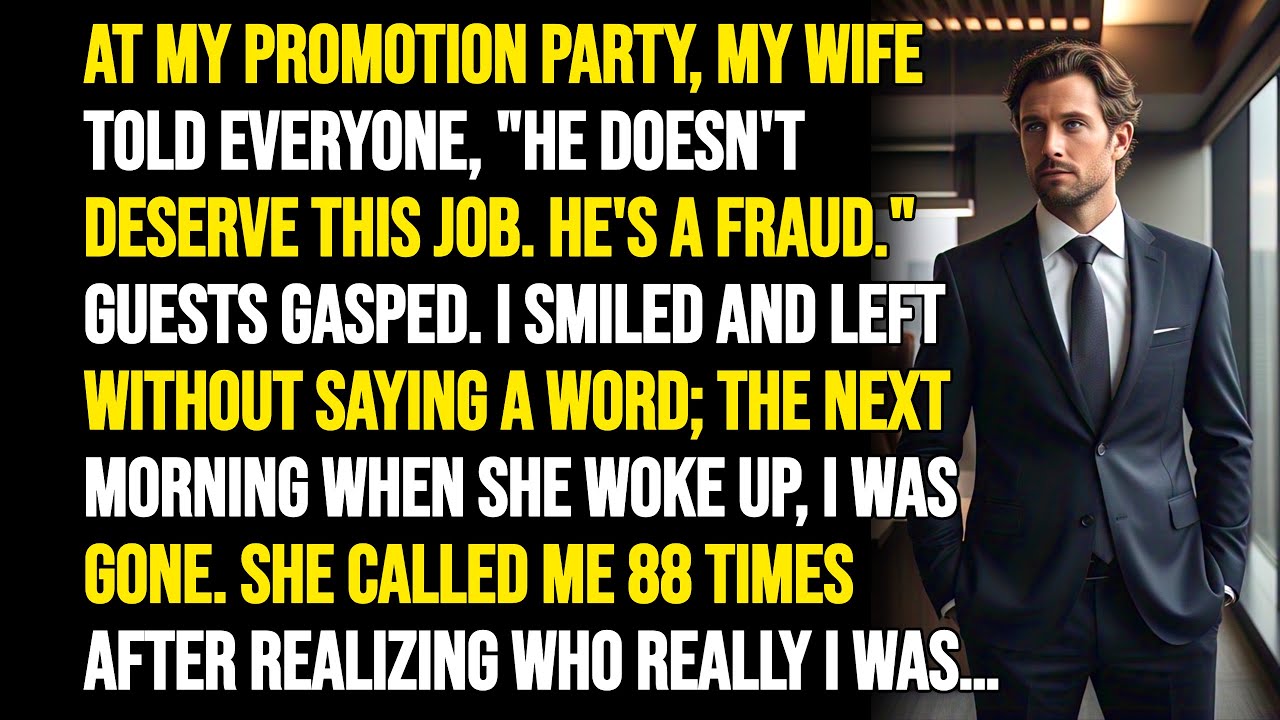 AT MY PROMOTION PARTY, MY WIFE TOLD EVERYONE, 