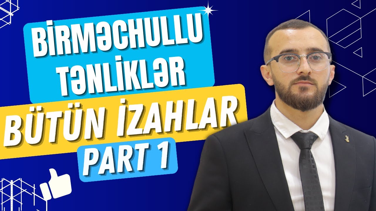 ✅️❗️👉Birməchullu tənliklər Mövzu izahı Bütün izahlar Part 1 Qızıl qaydalar #buraxılış #blok #dim