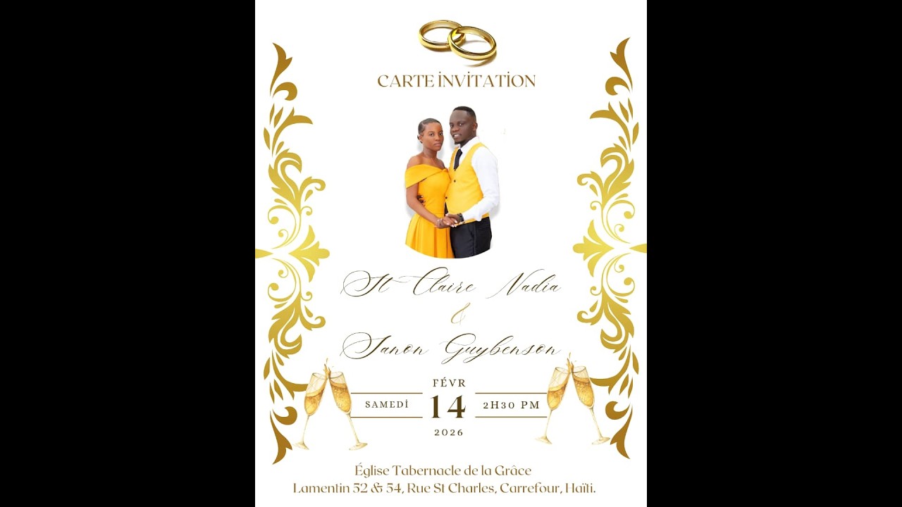 CEREMONIE NUPTIALE DE SANON Guybenson et ST CLAIRE Nadia. 14 FEVRIER 2026
