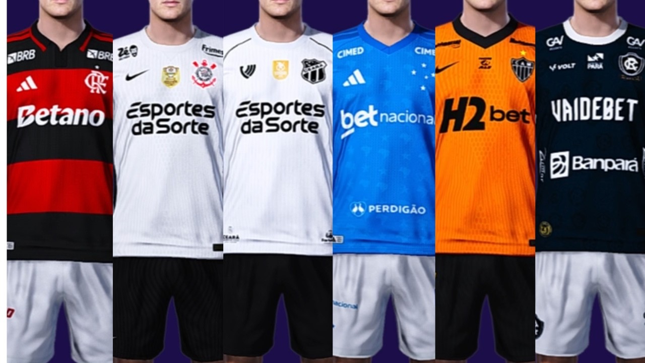 NOVOS UNIFORMES DOS TIMES BRASILEIROS 2026 🔥 | PES 2021 | PS4 & PS5 ATUALIZADO