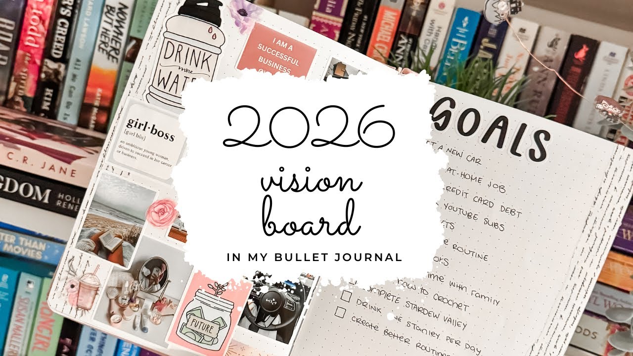Создаю свою доску визуализации целей на 2026 год в своем ежедневнике Bullet Journal.