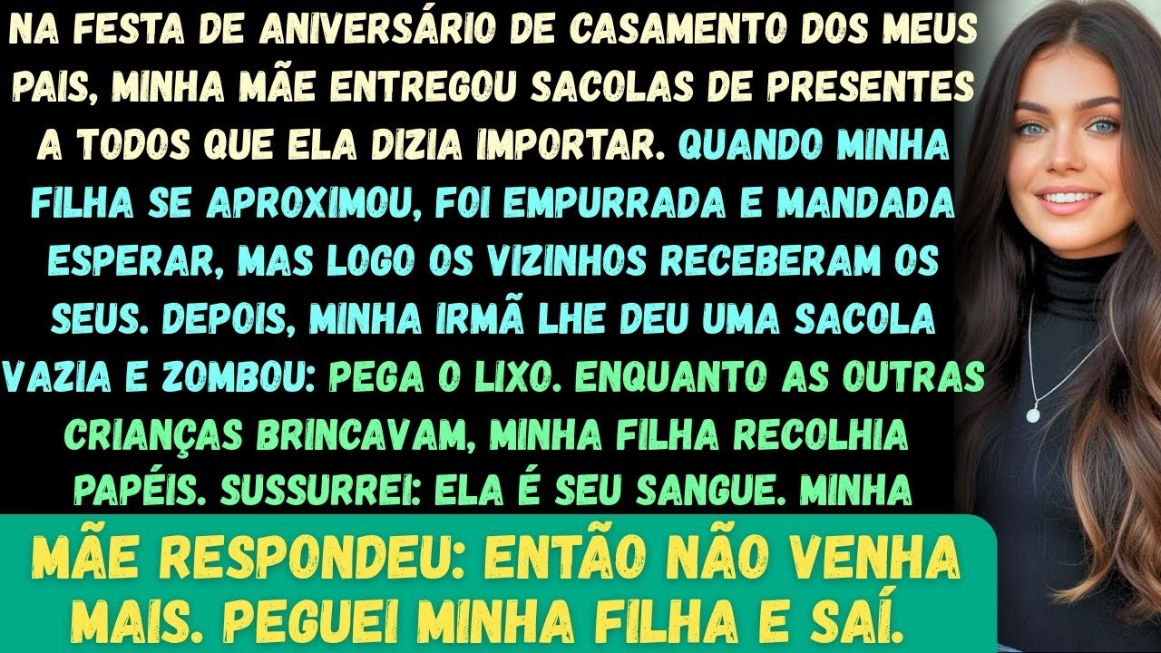 Na festa de aniversário dos meus pais, minha mãe entregou presentes a todos que considerava importan