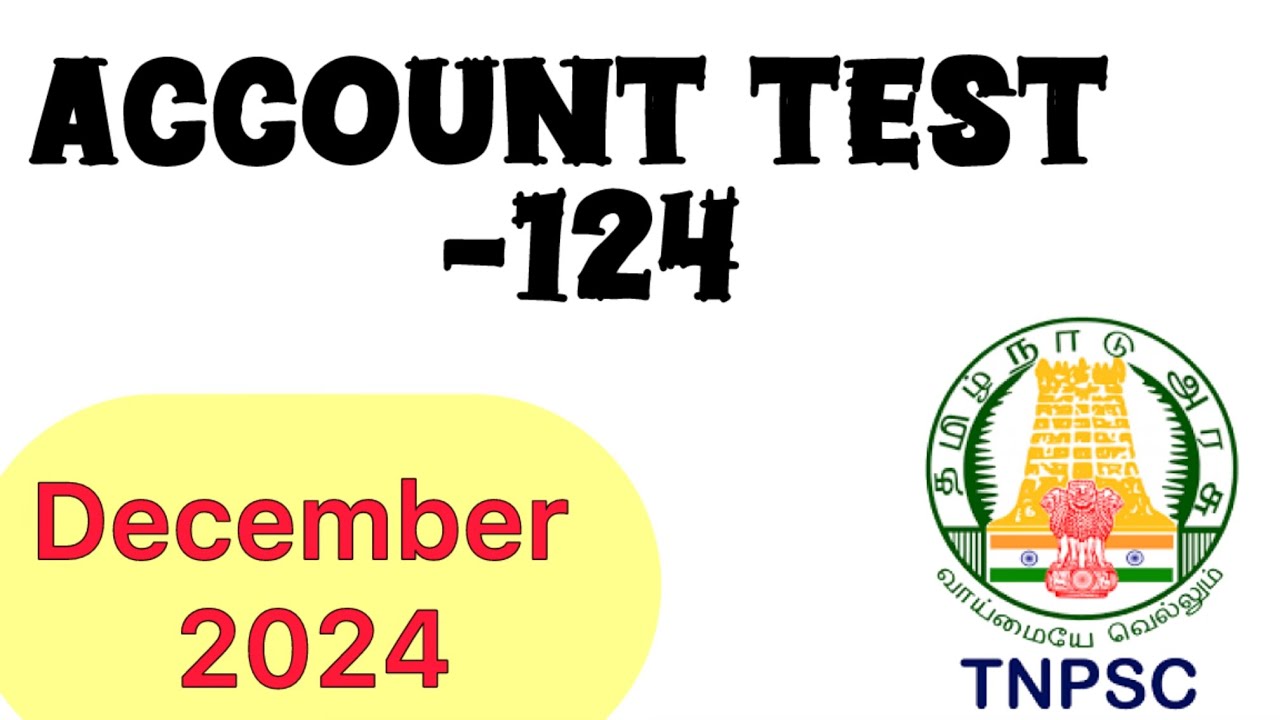 TNPSC | Departmental Exam | Account Test 124 | December 2024