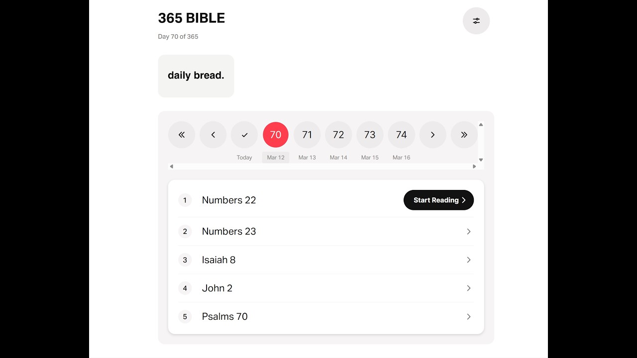 356 Day Bible Plan - Day 70
