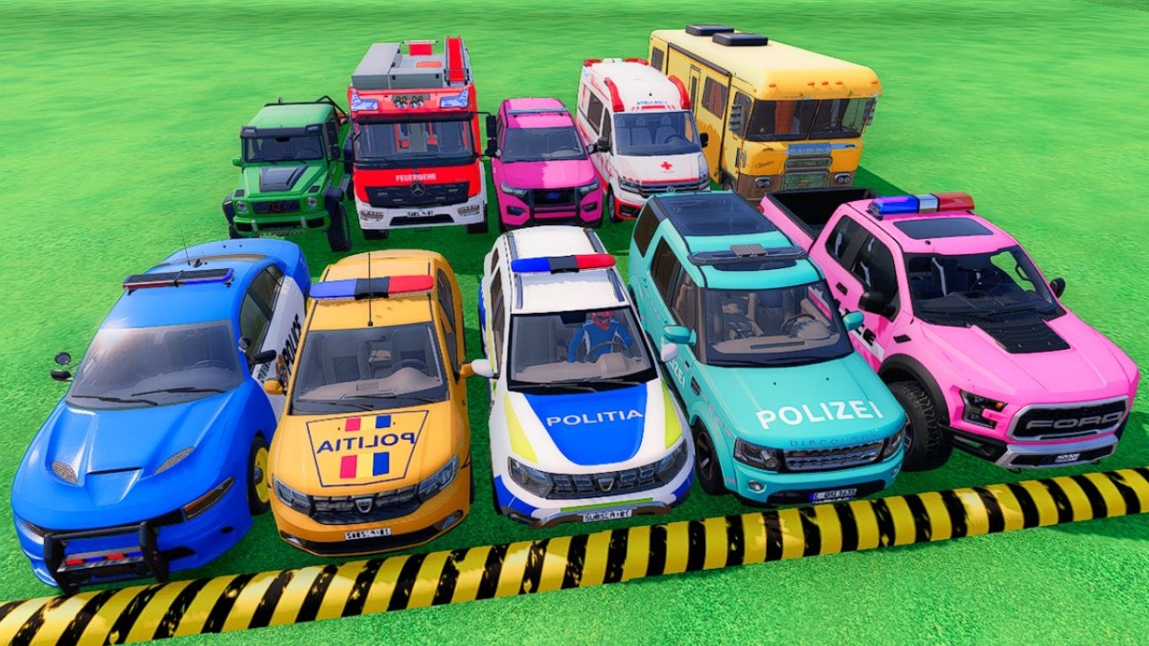 TRANSPORTING DACIA POLICE CARS, FIRE DEPARTMENT, AMBULANCE VEHICLE WITH TRUCKS ! FS22 #46