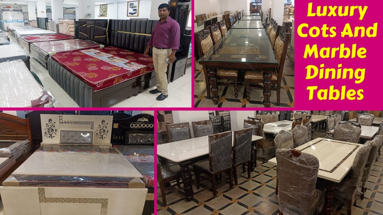 Marble Dining Tables Luxury Teak Wood Cots | Hyderabad Furniture Market