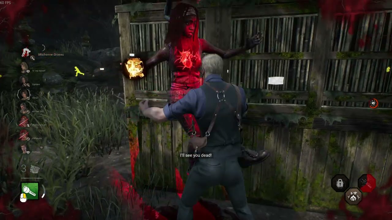 Dead by Daylight gameplay - Michonne binds herself (2v8)