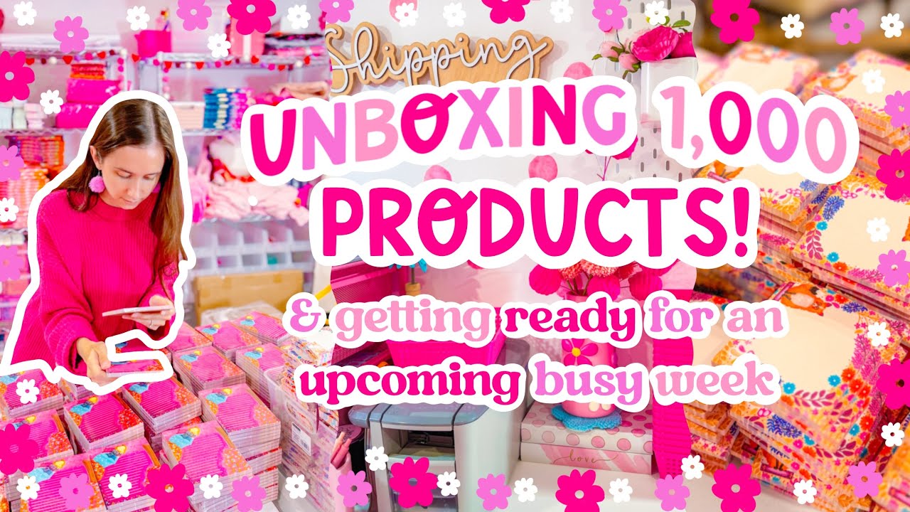 Unboxing 1,000 Products, Packing Orders & Getting Ready for a Busy Week ✨ SMALL BUSINESS STUDIO VLOG