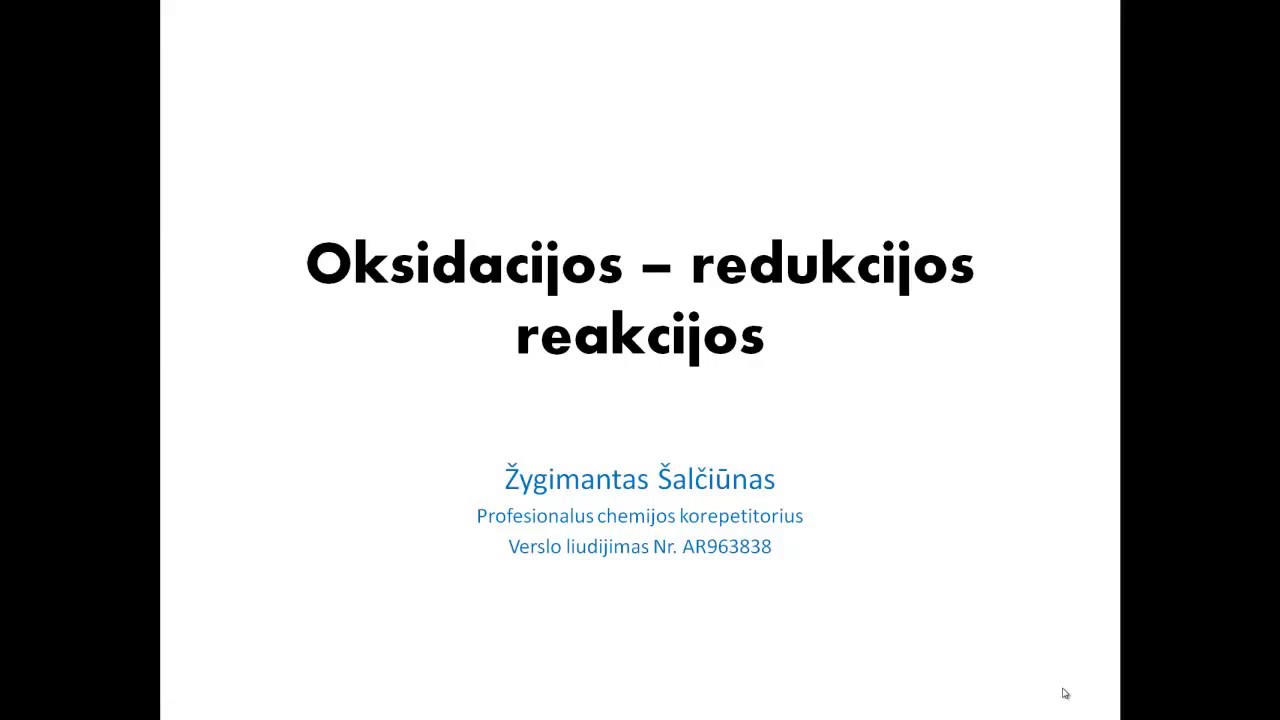 Oksidacijos - redukcijos reakcijos