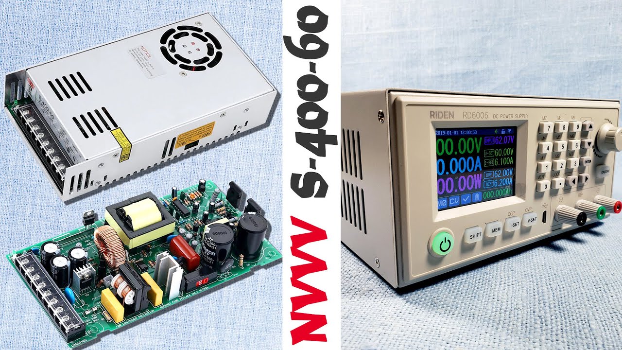 Импульсный блок питания NVVV S-400-60 на 60V 400W и корпус S06A для конвертера RIDEN RD6006