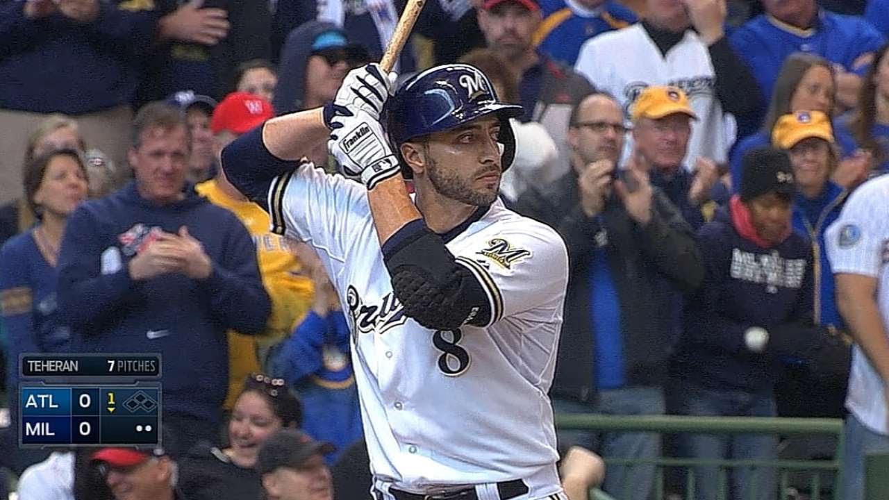 ATL@MIL: Braun gets warm ovation before first at-bat