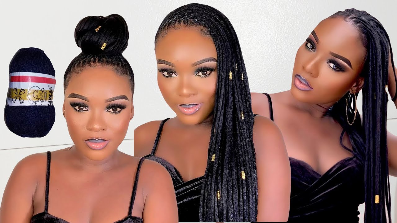 Amazing 🤩 From Yarn to knotless braids to locs wow 😱 how to make knotless braids with Yarn
