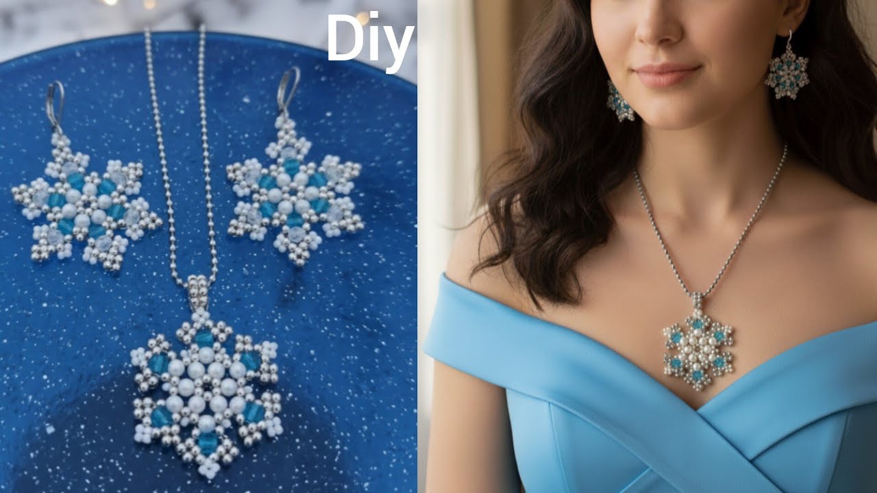Diy ❄️❄️❄️ Beaded Snowflake Tutorial/How to make/Christmas charms Earrings Pendant Ornaments #diy
