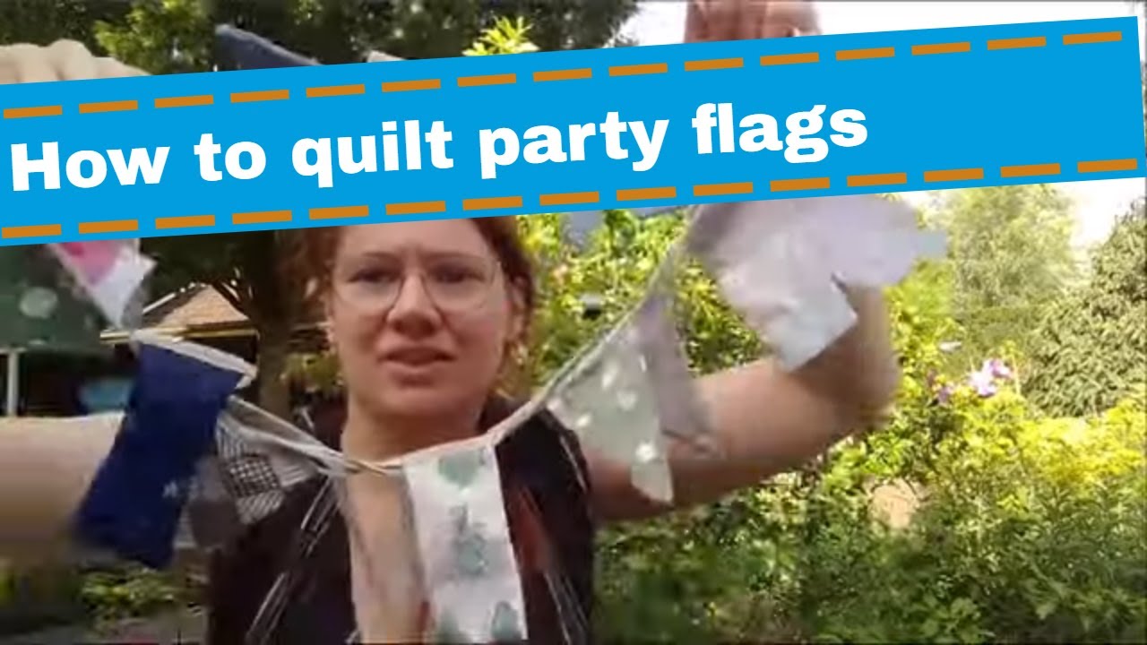 How to #quilt your own party flags - With #upcycled materials!  Part of ''A Summer of Quilting Fun'