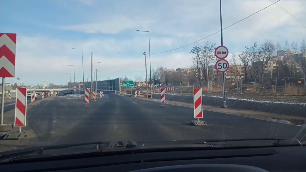 Przejezdny węzeł koło Makro w Sosnowcu