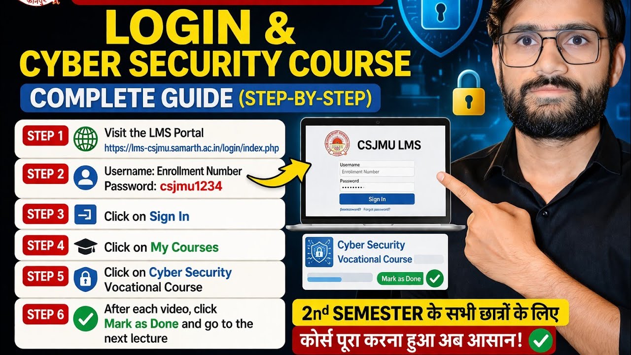 🎓 CSJMU LMS Login for vocational course Cyber Security Course & Financial literacy Complete Guide