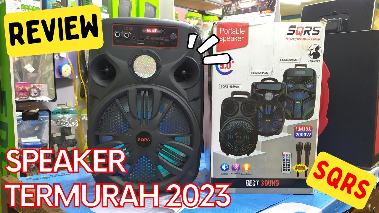 Termurah 2023 Speaker Bluetooth Karaoke SQRS, Review