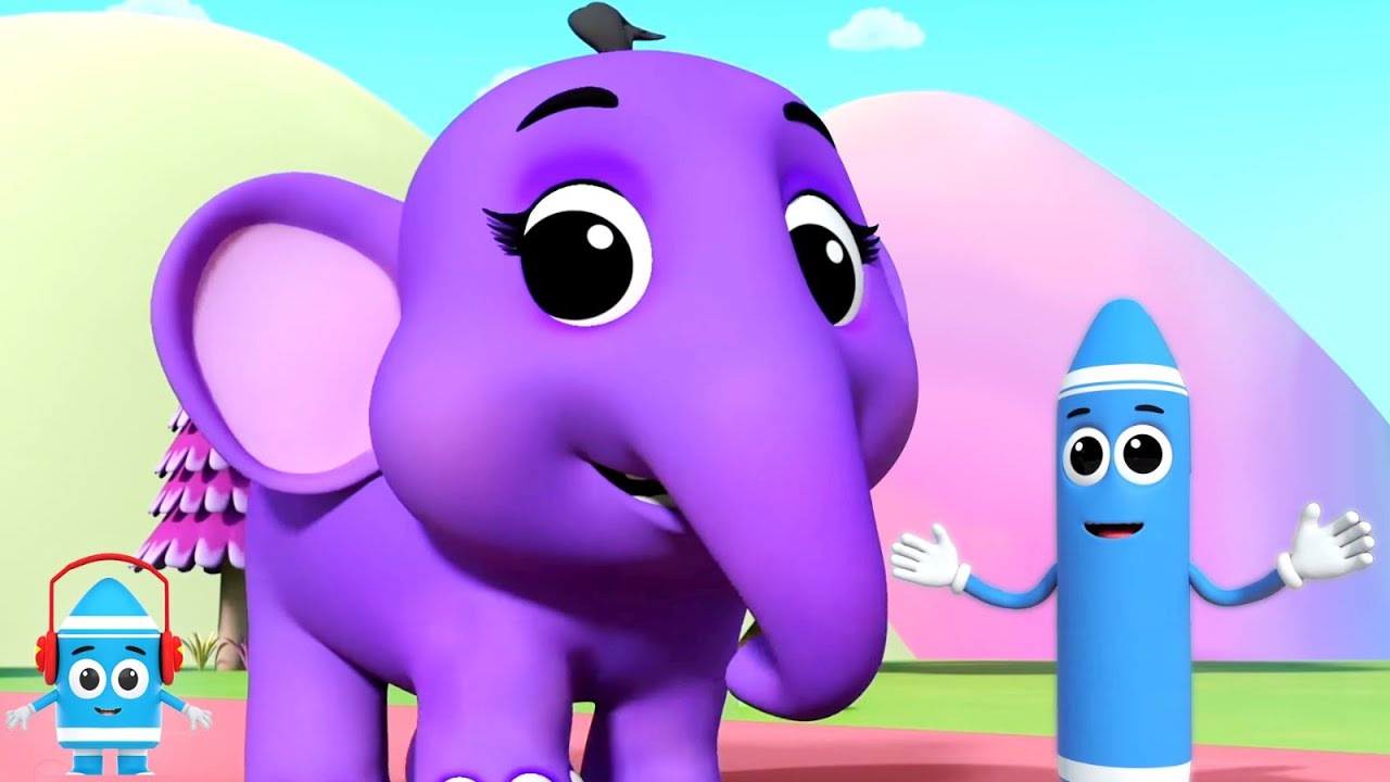 Hathi Raja In Purple Color, हाथी राजा, Upar Pankha Chalta Hai + More Animal Cartoon Videos For Kids