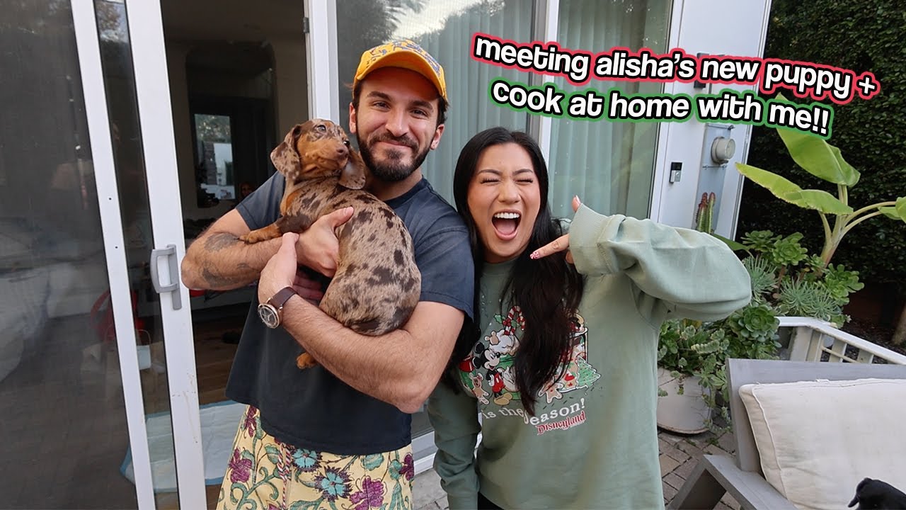MEETING ALISHA'S NEW PUPPY + Cook At Home With Me!!
