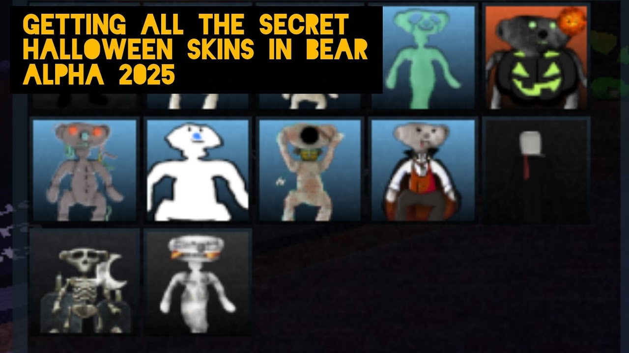 GETTING ALL THE SECRET HALLOWEEN SKINS IN BEAR ALPHA 2025 (pegando as skins secretas do Halloween)