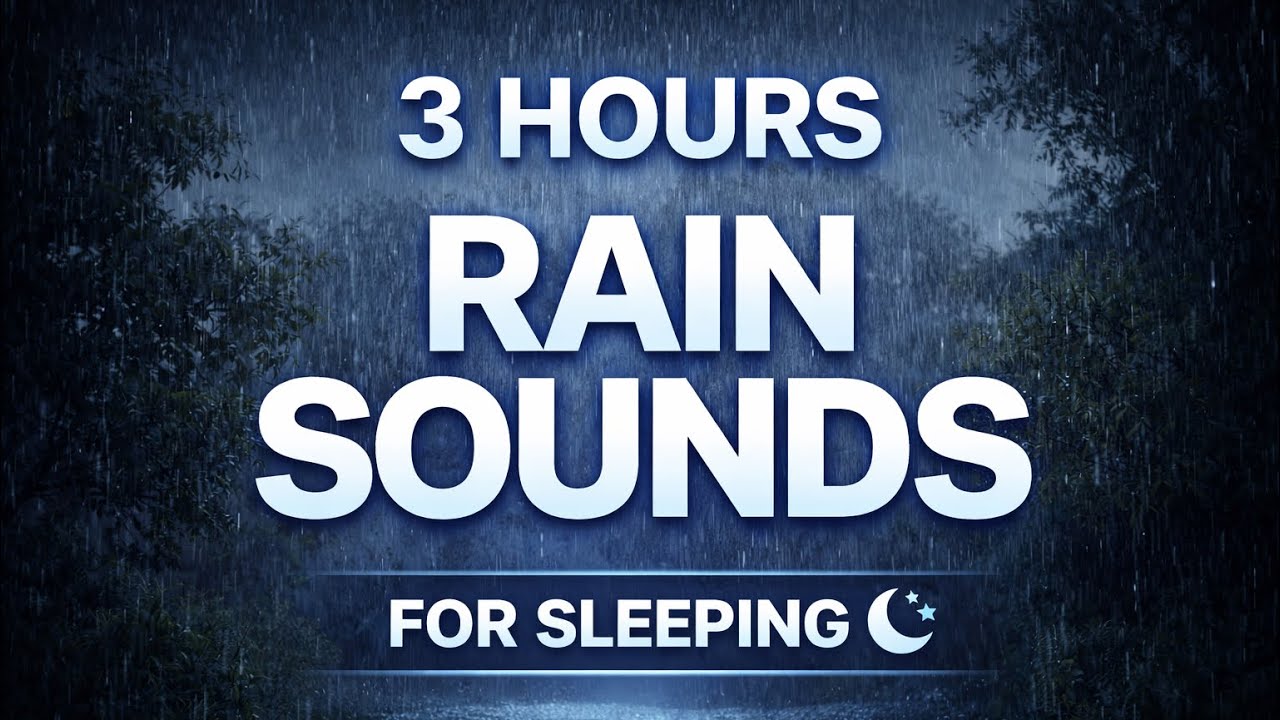 3 Hours Soft Rain Sounds for Sleep 🌧️ Relaxing Rain Noise for Sleeping & Studying | Black screen