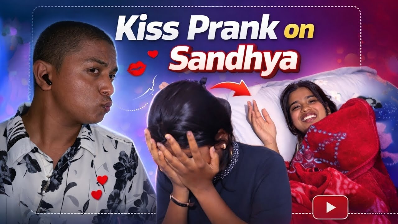 💋 kiss prank on Sandhya 😘😂 | #thej2k2 #vlogs 