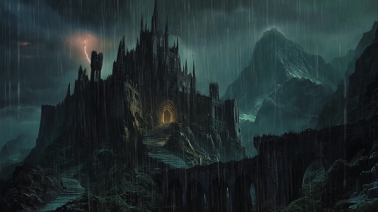 Enjoy Restful Nights with the Gentle Rain In Fantasy Dark Castle 🏰 Embrace Peacefulness with Rain