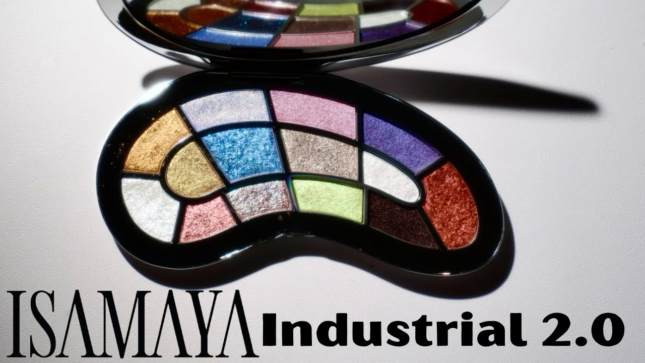 Палитра Isamaya Industrial 2.0: кусочек истории макияжа. Подробные свотчи, свотчи для глаз, 2 обр...
