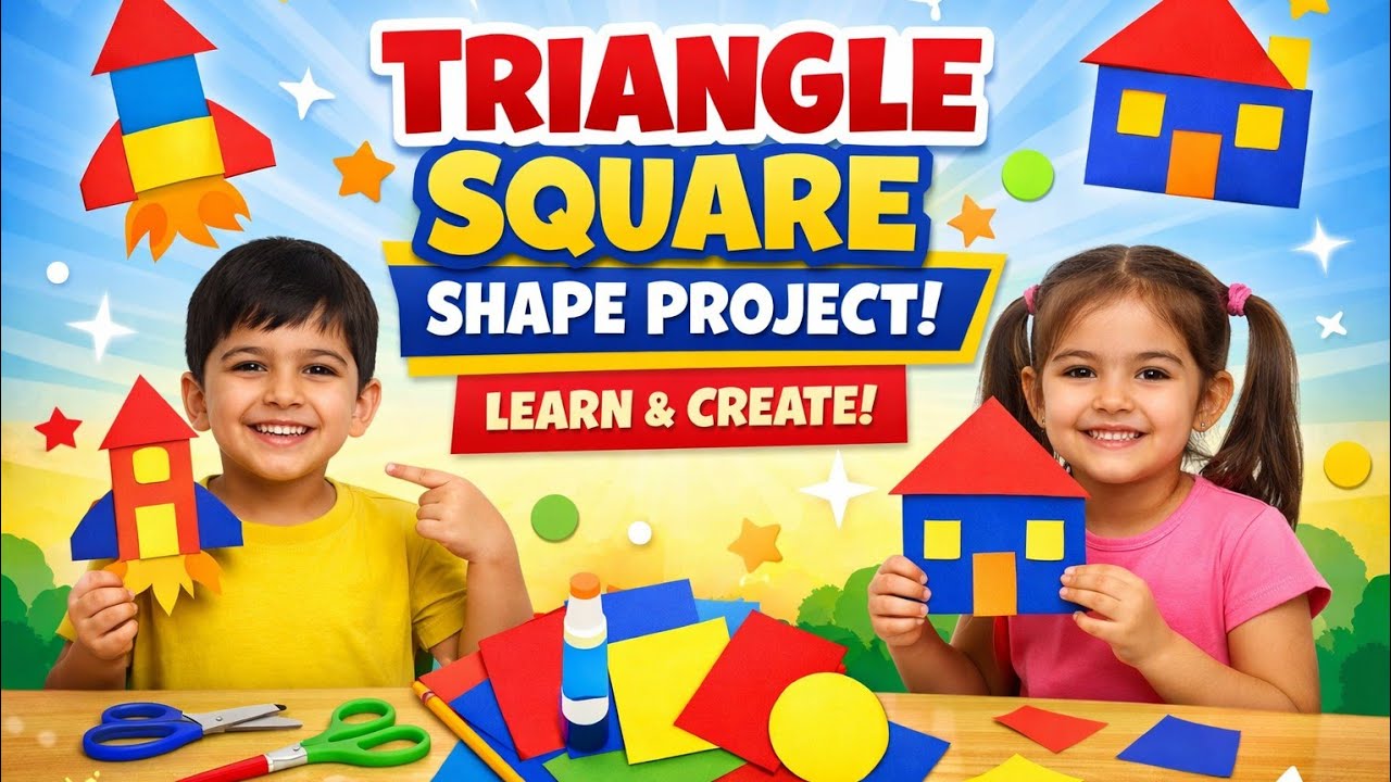 🟥🔺 Triangle & Square Magic Project | Kids Learning Shapes | Creative Math Activity by Child