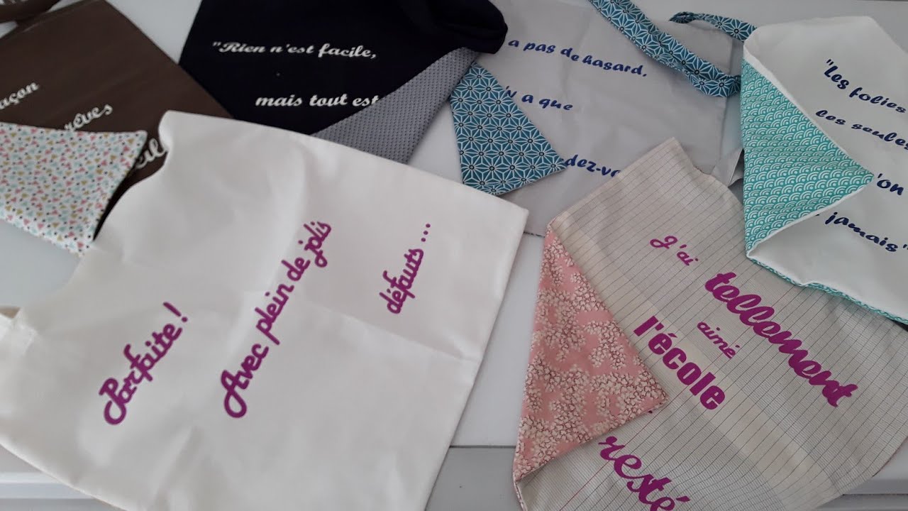 Tuto tote bag facile avec couture anglaise et pose de flex