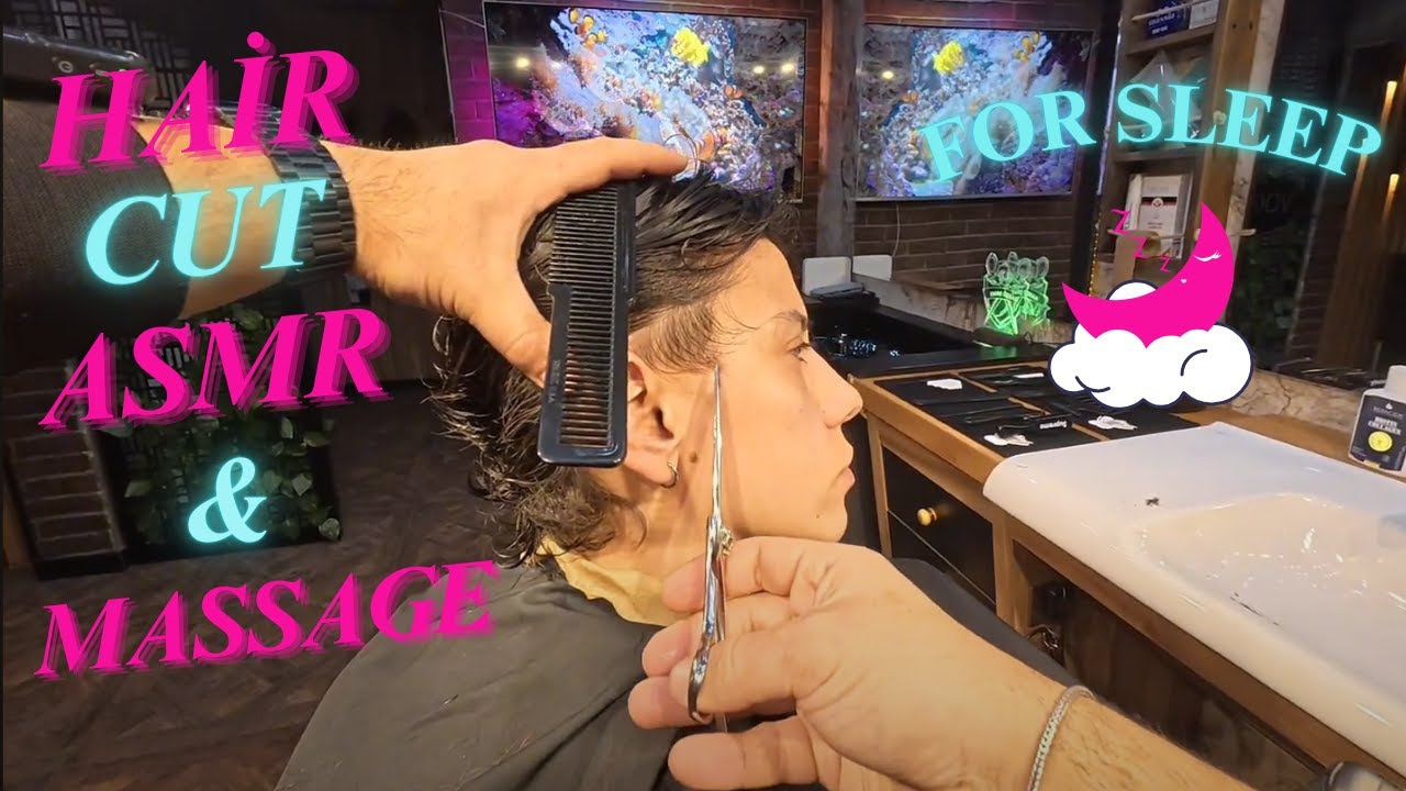 ASMR Hair Cut | Relaxing | Head massage for sleep