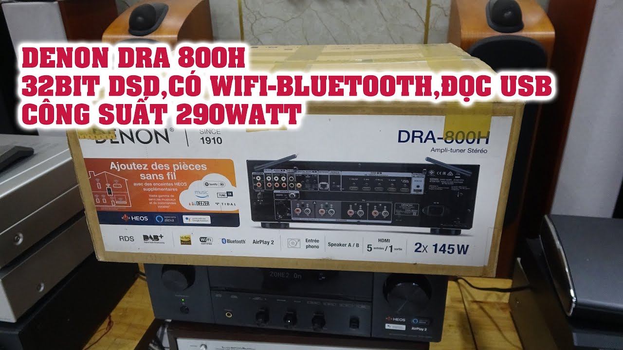 Thần linh ơi ampli DENON có wifi,usb,bluetooth 290watt mà rẻ thế này,còn chờ gì nữa-DENON DRA 800H